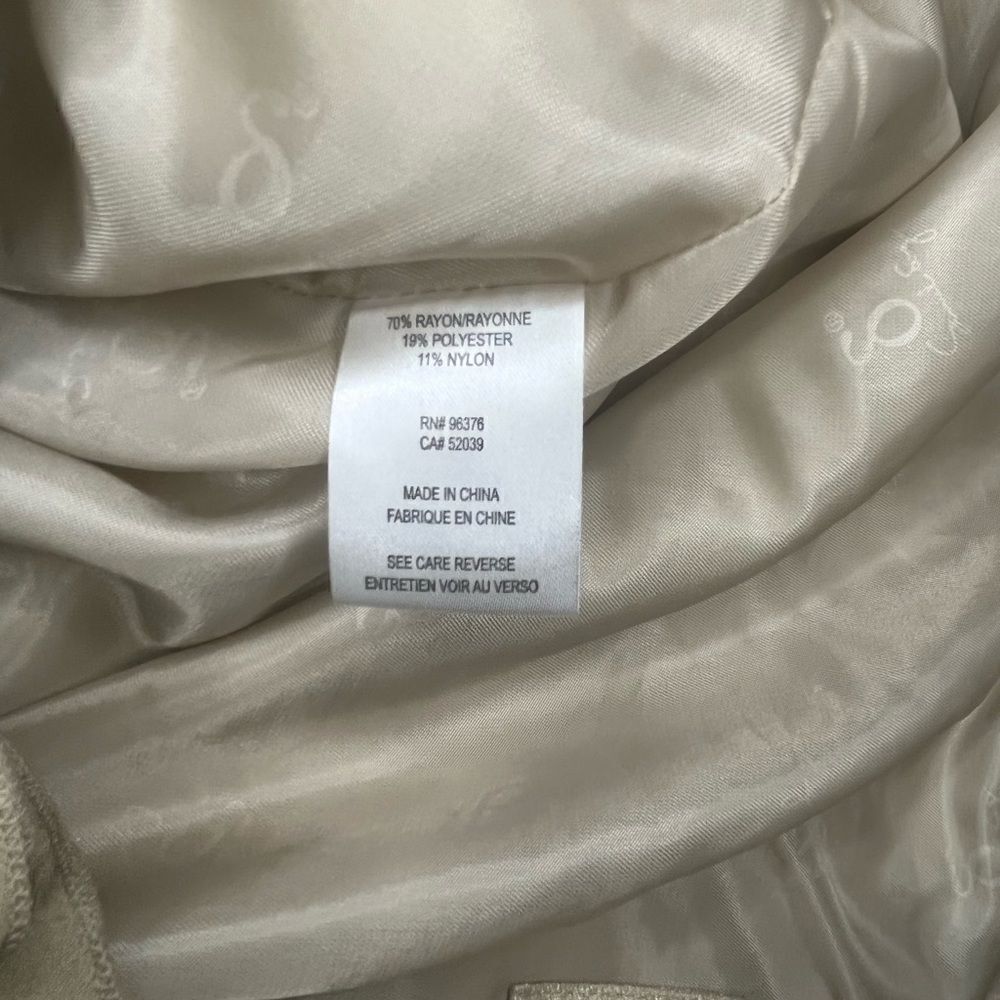 Samuel Dong shimmer champagne bubble ruffle hem coat/dress sz small - Picture 6 of 11